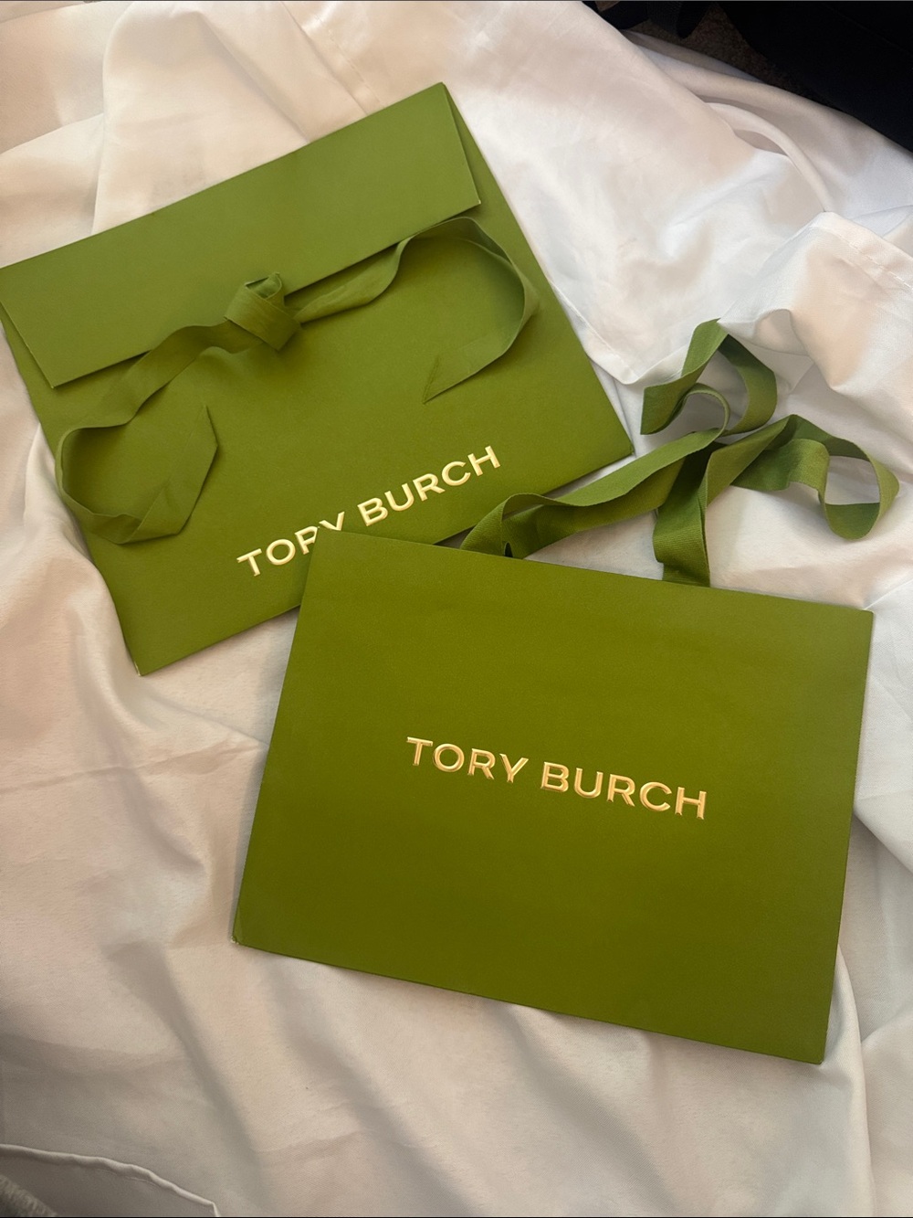 Tory Burch Green Gift Bags - Set of 2